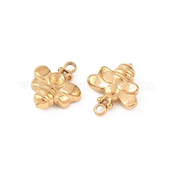 304ステンレススチールチャーム  イオンプレーティング（ip）  18KGP本金メッキ  ミツバチ  12x10x4mm  穴：1.5mm&nbsp;STAS-D390-26A-G