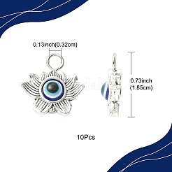 10 шт. подвески из сплава смолы от сглаза&nbsp;PALLOY-FS00058-02