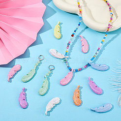 32 шт. 8-х цветные гальванизированные пластиковые подвески&nbsp;DIY-PH0031-90