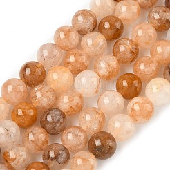 Натуральный желтый гематоидный кварц/золотые целебные кварцевые бусины нити G-D334-A02-8mm