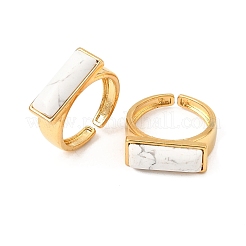 Manchette ouverte en laiton et howlite naturelle pour femmes&nbsp;GG-CBA0B5A-04G-04