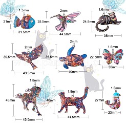 Подвески из сплава с принтом в 18 стилях ENAM-CJ0005-30