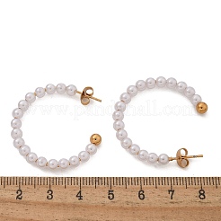 Серьги-гвоздики из нержавеющей стали 304 в форме буквы С EJEW-L287-062G-02