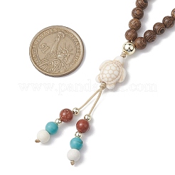 Ожерелья с подвесками из натуральной красной яшмы и синтетического немагнитного гематита и окрашенной синтетической бирюзы с морской черепахой&nbsp;NJEW-JN05021