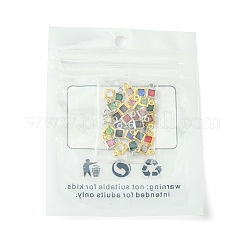 30 шт. 15 цвета квадратная стойка с покрытием из латуни стеклянные подвески KK-FS0001-40