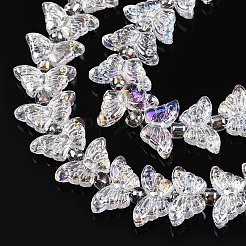 Стеклянные бусины с гальваническим покрытием  EGLA-N012-04H