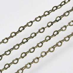 3.28 フィートはんだ付けされた真鍮のハート チェーン  アンティークブロンズ  1.4x2x0.2mm&nbsp;X-CHC-T008-03AB