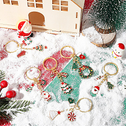 1 пакет рождественских эмалевых брелоков из сплава&nbsp;KEYC-SC0001-90