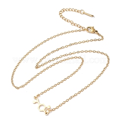 Ожерелья с подвесками из нержавеющей стали 304 с химическим символом&nbsp;NJEW-Z073-03G-03