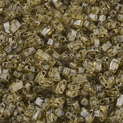MIYUKIハーフティラビーズ  日本製シードビーズ  2の穴  (htl4501) 透明なライトトパーズ ピカソ  5x2.3x1.9mm  穴：0.8mm  約250PCS /ボトル  10 G /ボトル&nbsp;SEED-JP0008-HTL4501
