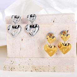 Серьги-гвоздики в форме кованого сердца из нержавеющей стали 304 JE1119B