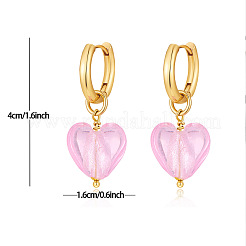 Серьги-кольца из латуни и акрила ко Дню святого Валентина&nbsp;FS-WG64608-01