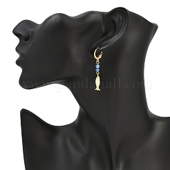 3 пара серег с застежкой-рычагом из нержавеющей стали 304 с бусинами из драгоценных камней EJEW-JE06632