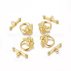 チベット風マンテル  鉛フリー＆カドミウムフリー＆ニッケルフリー  ゴールドカラー  花：18x19mm  バー：4x24mm  穴：2mm&nbsp;K090B012
