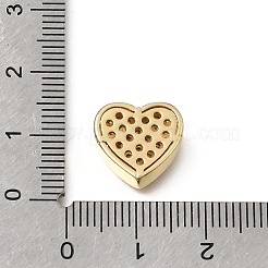 Perles en laiton micro pavé de zircone cubique transparentes pour la saint-valentin&nbsp;KK-K427-30G
