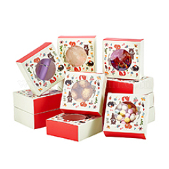 Картонная бумага с принтом животных упаковочные коробки для мыла ручной работы с круглым видимым окном&nbsp;CON-WH0086-178A