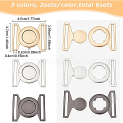 6 комплект двухцветных пряжек из цинкового сплава с боковым креплением FIND-BC0002-43