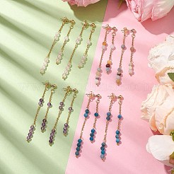 Природные смешанные шпильки камень уха EJEW-JE05945