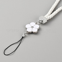 Lanière en cuir pu dragonne téléphone fleur breloques sangles&nbsp;DIY-WH0430-088B