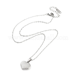 Colliers avec pendentif en acier inoxydable 304 en forme de cœur et tartan&nbsp;NJEW-G083-03E-P