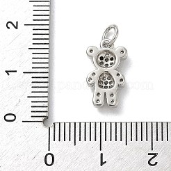 Подвески-медведи из латунных черных и прозрачных кубических цирконий с микропаве KK-B155-20P