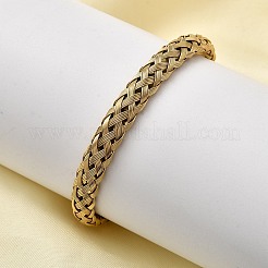 Плетеные браслеты-манжеты из нержавеющей стали 304 для женщин BJEW-A067-07G