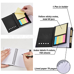 Ensemble de cahier à spirale avec notes adhésives et stylo&nbsp;AJEW-WH0410-360