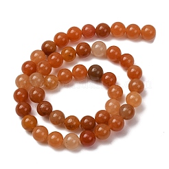 Chapelets de perle d'aventurine rouge naturel&nbsp;G-G735-39-8mm