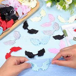 60 шт. 6-цветная атласная ткань с компьютерной вышивкой&nbsp;DIY-GF0012-53