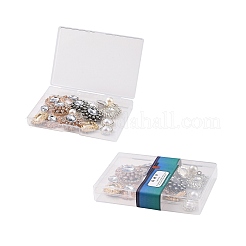 16 pz 6 cabochon in plastica ABS con perle finte e lega&nbsp;RB-BC0001-04