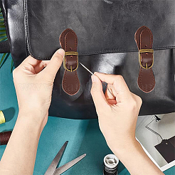 Вырезанная полая 2шт кожаная пряжка-тогл&nbsp;AJEW-CL0001-26C