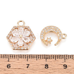 Латунные микро проложить кубического циркония подвески KK-T072-46G