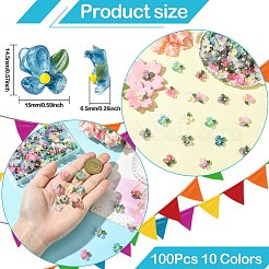 100шт 10 цвета прозрачные кабошоны из смолы&nbsp;FIND-CJ0004-67