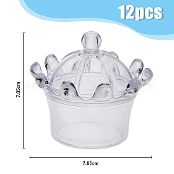 Scatola di caramelle di plastica a forma di corona&nbsp;AJEW-WH0033-08B