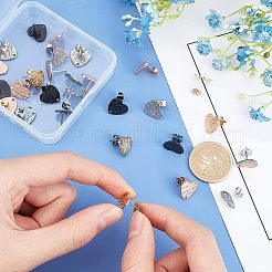 30 шт. 5-цветная фурнитура для сережек-гвоздиков в форме сердца с текстурированным вакуумным покрытием PVD из нержавеющей стали 304&nbsp;EJEW-UN0001-62