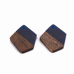 Pendenti in resina trasparente e legno di noce&nbsp;RESI-S384-003A-A04