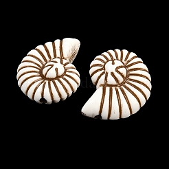 Perles acryliques opaques peintes à la bombe sur le thème de l'océan&nbsp;ACRP-F003-02J