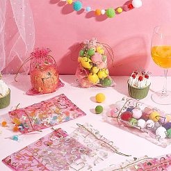 100 шт. подарочные пакеты из органзы с золотым тиснением в форме сердца&nbsp;OP-PH0001-37B