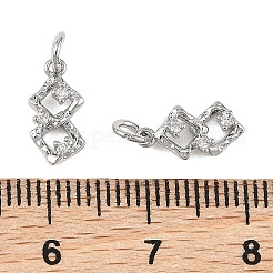 Breloques en laiton Shegrace avec micro-pavé de zircone cubique transparente&nbsp;XGRQ4N764-728P