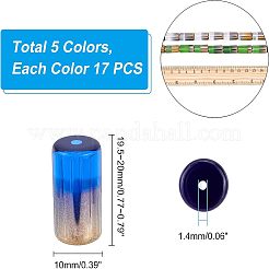 5 нить 5 цвета полугальванизированные стеклянные бусины&nbsp;EGLA-NB0001-18