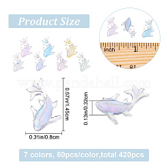 420 cabochon in resina con polvere glitterata di 7 colori&nbsp;MRMJ-CP0001-04