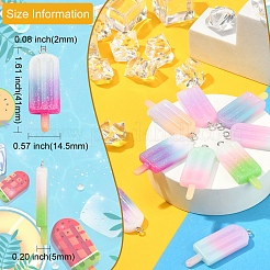 40шт 8 цвета градиент цвета непрозрачные подвески из смолы&nbsp;RESI-CJ0002-58