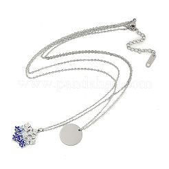 Двухслойные ожерелья из нержавеющей стали 304 NJEW-P320-14G-01