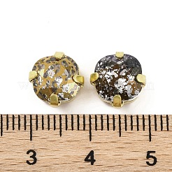 縫い付けラインストーン  ガラスクリスタルラインストーンマルチ連リンク  真鍮製爪付き台座付き  衣料品アクセサリー  多面カット  正方形  ゴールドカラー  9x9x5.5mm  穴：0.8mm&nbsp;EGLA-F162-07G-01