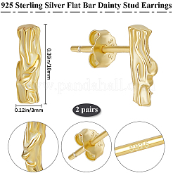 2 пара 925 сережек-гвоздиков из стерлингового серебра EJEW-BBC0001-50G