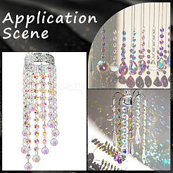 Perles de cristal suspendues en verre de 2 m&nbsp;HJEW-SP0001-03