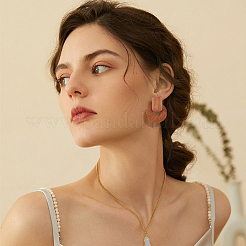 4 пара двухцветных деревянных сережек-пончиков с подвесками из нержавеющей стали 316 для женщин EJEW-FI0002-46