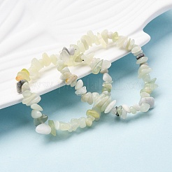 Унисекс чип натуральный новый нефритовый браслет из бисера стрейч&nbsp;BJEW-S143-50