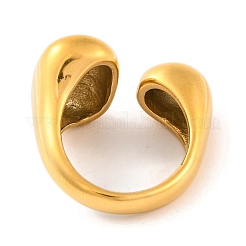 Ионное покрытие (ip) 304 нержавеющая сталь овальные открытые манжеты кольца для женщин&nbsp;RJEW-S414-74B-G