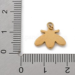 304ステンレススチールチャーム  丸カン付き  昆虫チャーム  イオンプレーティング（ip）  ゴールドカラー  14.5x13.5x1.5mm  穴：1.5mm&nbsp;STAS-L281-006G